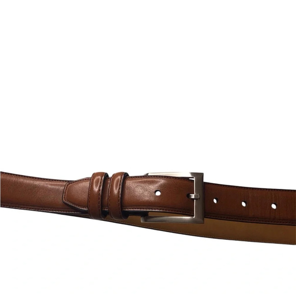Mens Large 38/40 Tan Coated Leather Belt. Unbranded NWOT - Picture 1 of 5